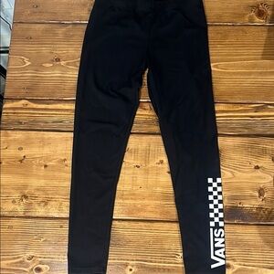 Vans Black Leggings with White Logo